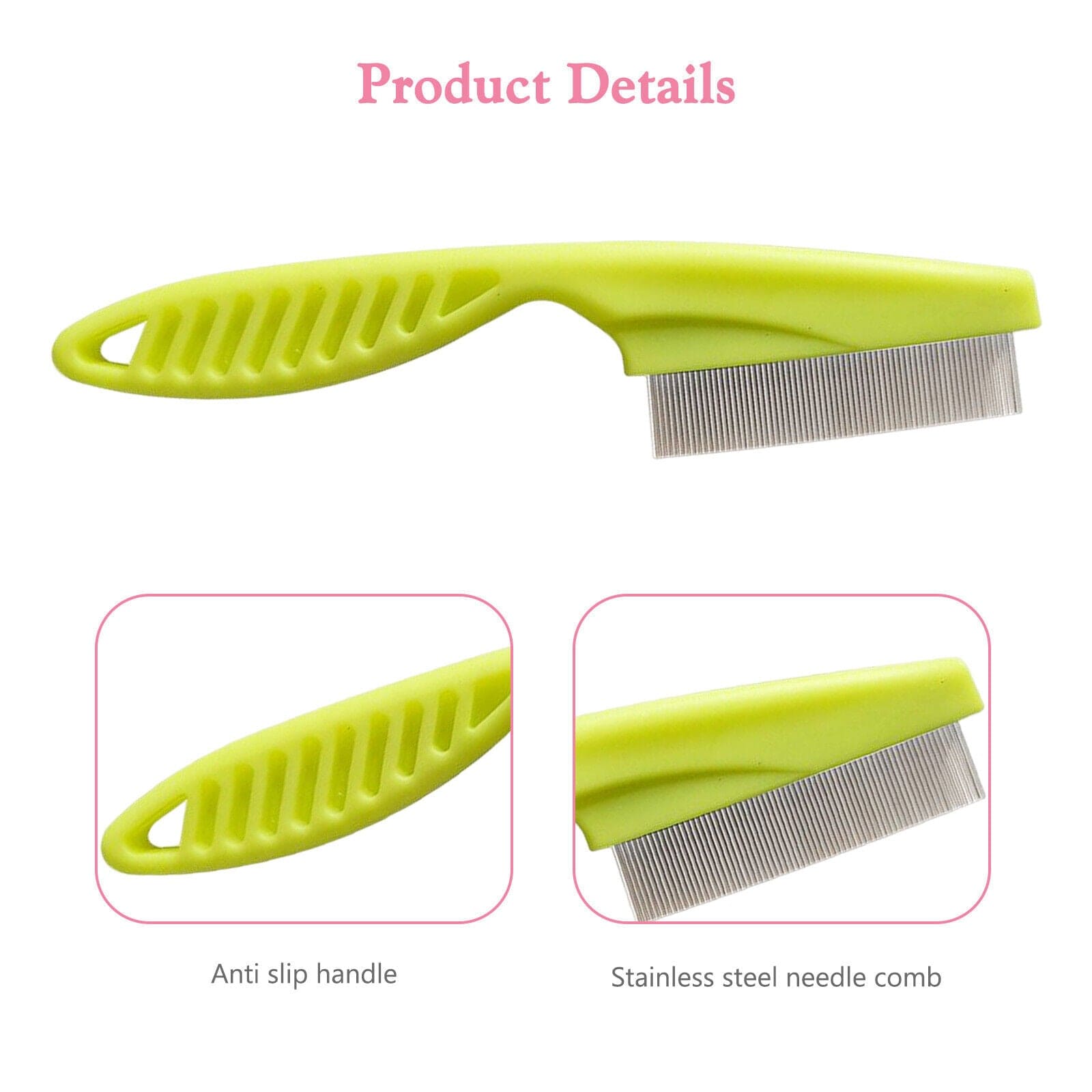 Pet Flea Comb Stainless Steel Fine Teeth Flea Egg Removal Dog Cat Grooming Comb All Breeds Easy Clean | Koossa