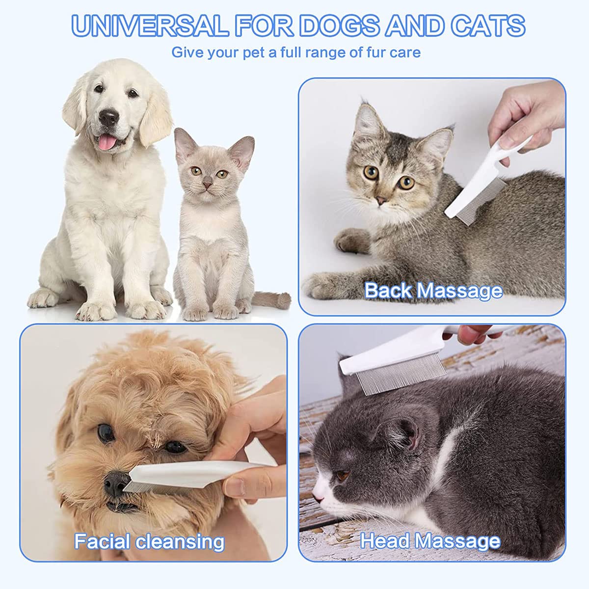 Pet Flea Comb Stainless Steel Fine Teeth Flea Egg Removal Dog Cat Grooming Comb All Breeds Easy Clean | Koossa