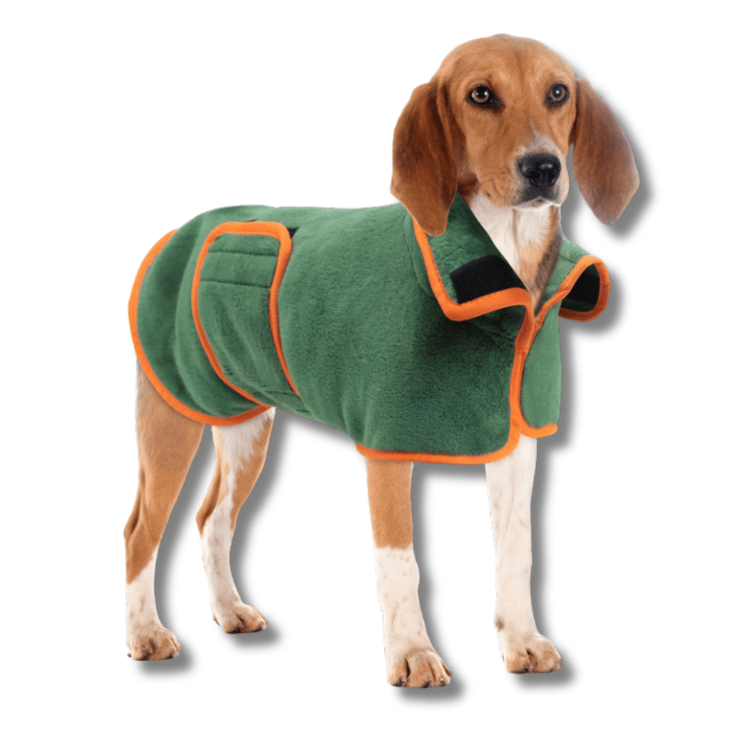 Dog Bath Towel Robe Microfibre Wrap XS–XL Velcro Fast-Dry Absorbent Bathrobe Post-Bath Drying Coat 6–90kg | Koossa