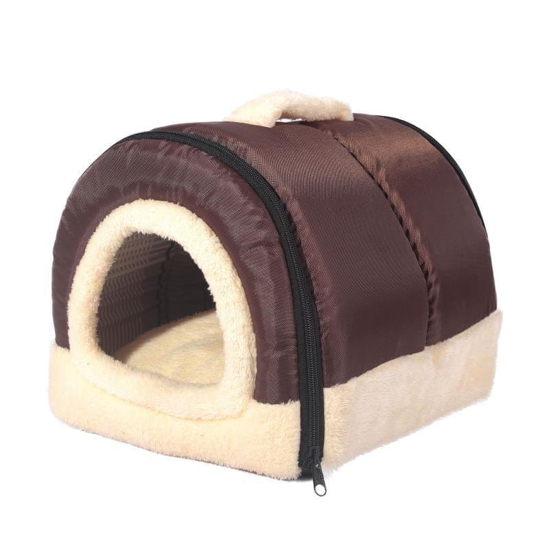 Pet Bed 2-in-1 Igloo Cave Nest Velvet Pearl Cotton Foldable Dog Cat Bed Convertible Nest Mattress Portable Travel Indoor Small Medium | Koossa