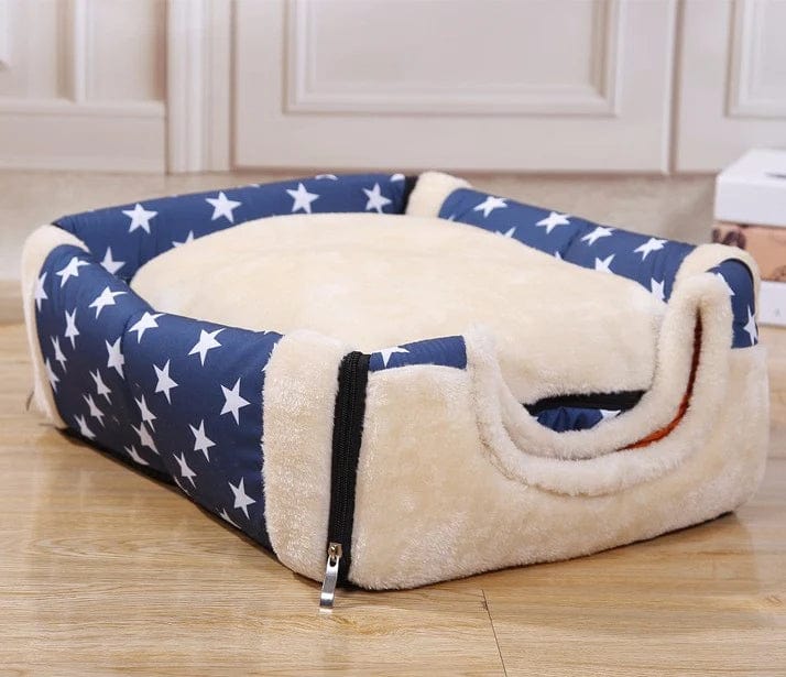 Pet Bed 2-in-1 Igloo Cave Nest Velvet Pearl Cotton Foldable Dog Cat Bed Convertible Nest Mattress Portable Travel Indoor Small Medium | Koossa