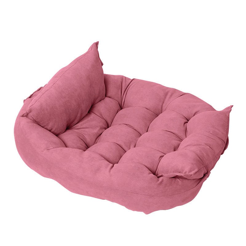 Dog Bed 3-in-1 Convertible Velvet Sofa Nest Mattress PP Cotton Luxury Dog Sofa Bed Headrest Small Medium Large Grey Pink Teal Navy Tan | Koossa