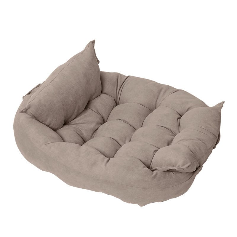 Dog Bed 3-in-1 Convertible Velvet Sofa Nest Mattress PP Cotton Luxury Dog Sofa Bed Headrest Small Medium Large Grey Pink Teal Navy Tan | Koossa
