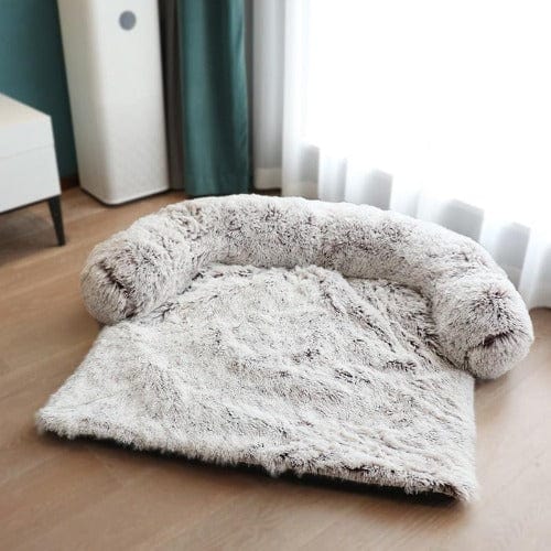 Dog Sofa Protector Plush Faux Fur Calming Couch Cover Removable Washable Bolster Anti-Anxiety Pet Sofa Cover Small Medium Large Breeds | Koossa