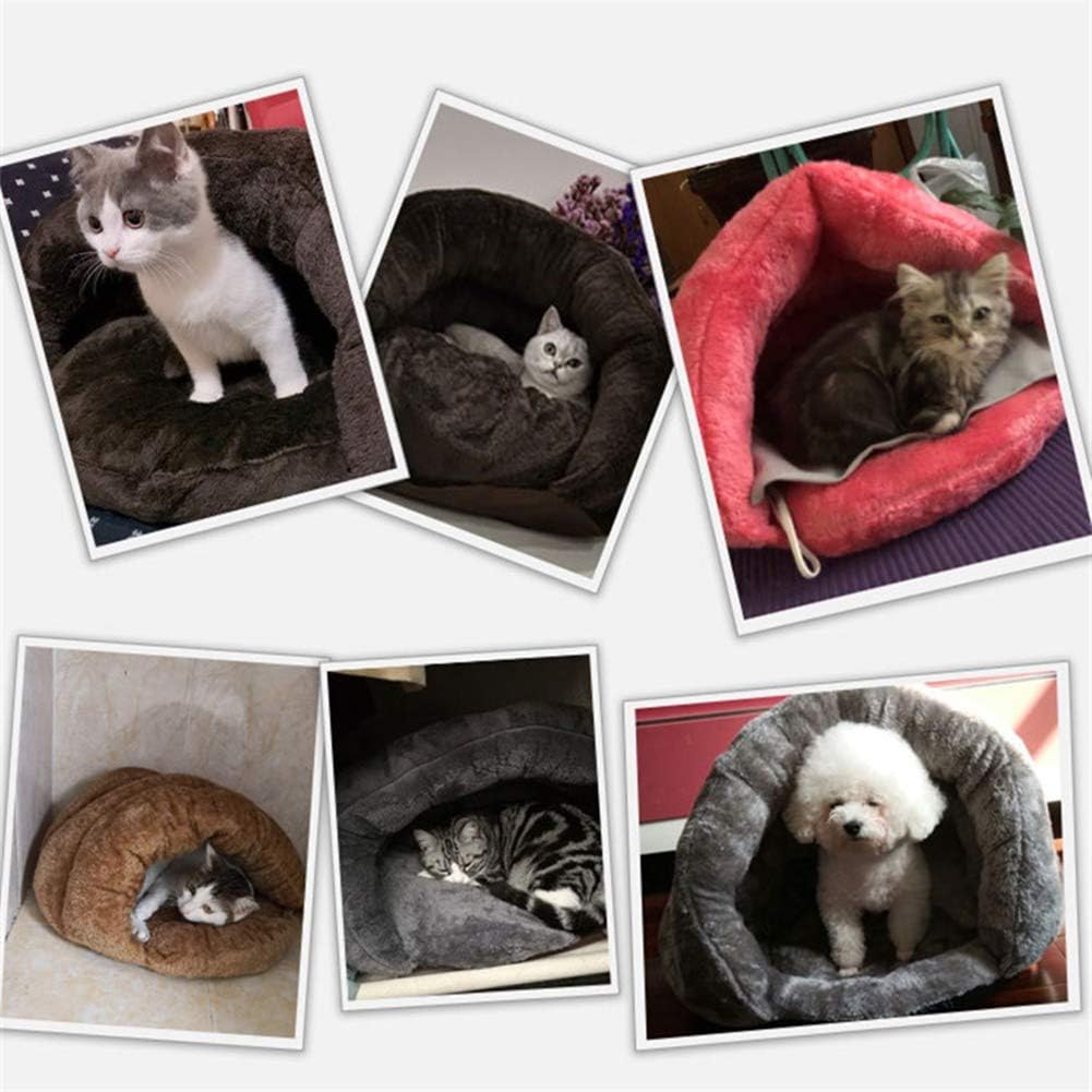 Cat Cave Bed Plush Velvet Enclosed Nest S M Padded Interior Kitten Hideout Washable Warm Indoor Cat Bed | Koossa