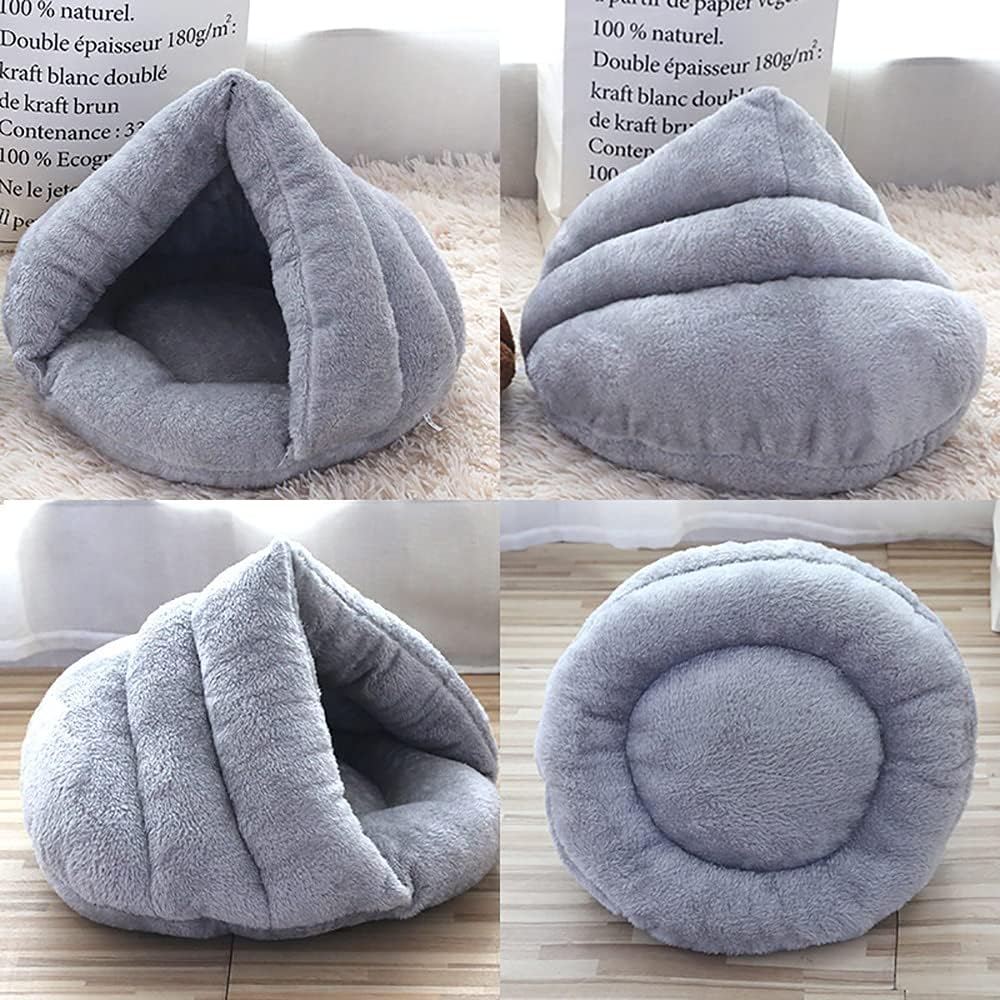 Cat Cave Bed Plush Velvet Enclosed Nest S M Padded Interior Kitten Hideout Washable Warm Indoor Cat Bed | Koossa