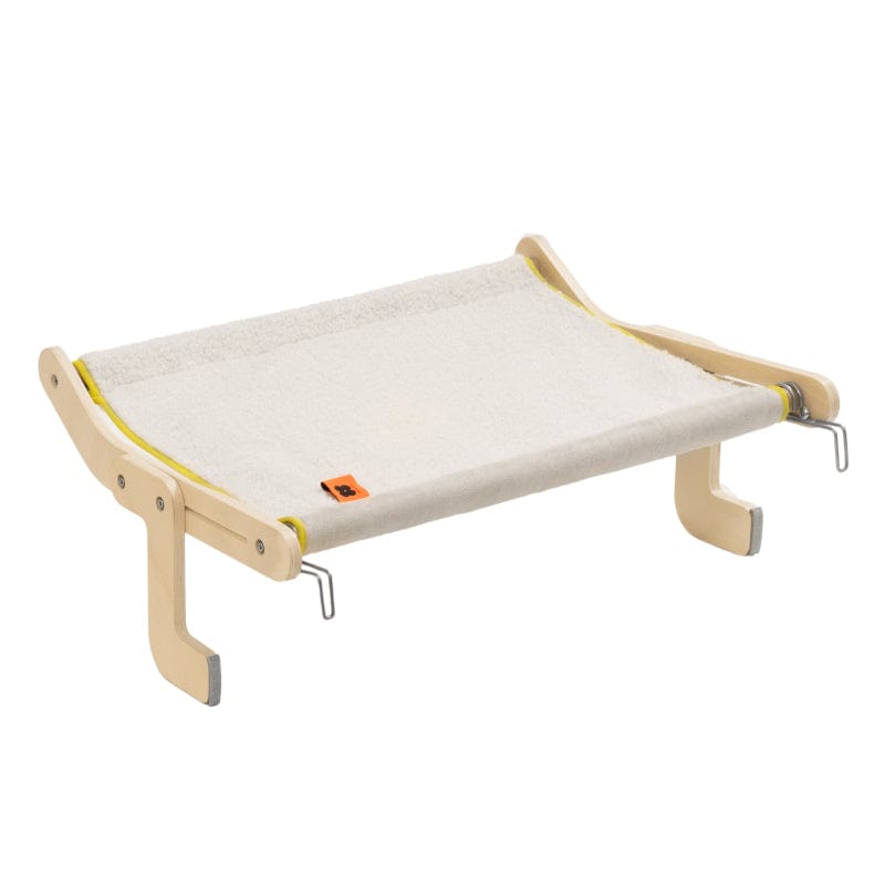 Cat Hammock Fleece No-Drill Easy Attach Wood Frame Wall Window Cabinet Hanging Cat Bed Elevated Feline Perch Up to 18kg Indoor | Koossa