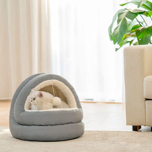 Cat Cave Bed Velvet Cotton Plush Nest Small Large Removable Cushion Swing Toy Kitten Hideout Washable Indoor | Koossa