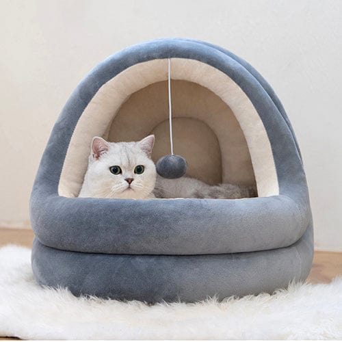 Cat Cave Bed Velvet Cotton Plush Nest Small Large Removable Cushion Swing Toy Kitten Hideout Washable Indoor | Koossa