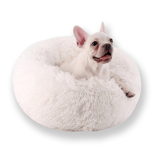 Dog Calming Bed Faux Fur Donut Round Washable Extra Padded Anti-Anxiety Nesting Dog Bed Fluffy Breathable Small Medium Large Curl-Up | Koossa