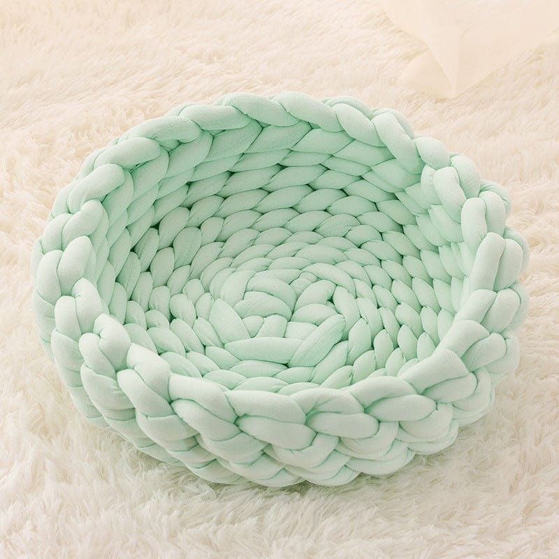 Cat Nest Bed Hand-Knitted Cotton Rope Woven S–XL Breathable Scratch-Resistant Washable Basket Cat Bed All Seasons | Koossa
