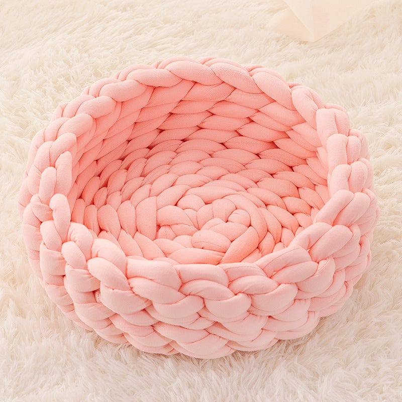 Cat Nest Bed Hand-Knitted Cotton Rope Woven S–XL Breathable Scratch-Resistant Washable Basket Cat Bed All Seasons | Koossa