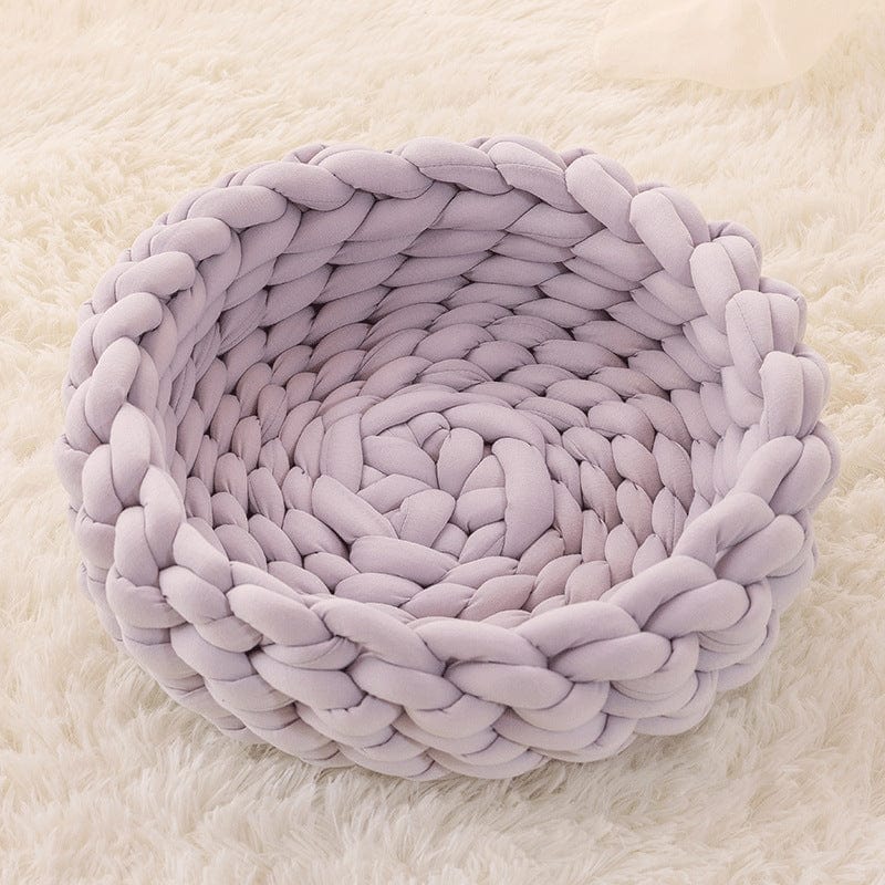Cat Nest Bed Hand-Knitted Cotton Rope Woven S–XL Breathable Scratch-Resistant Washable Basket Cat Bed All Seasons | Koossa