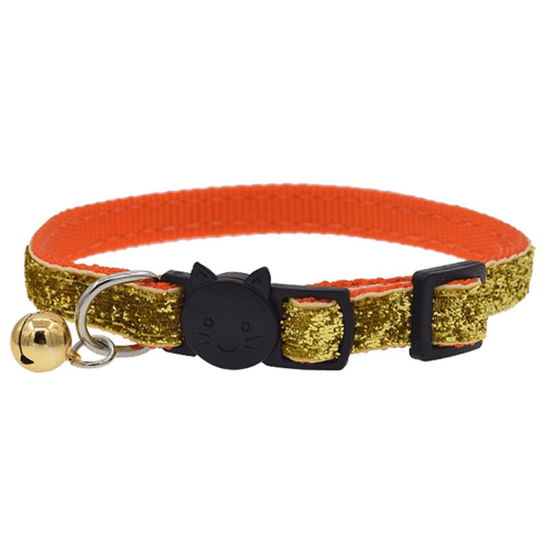 Cat Collar Glitter Adjustable 19–32cm Breakaway Bell Sparkle Safety Buckle Kitten Adult Indoor Outdoor Glamour | Koossa