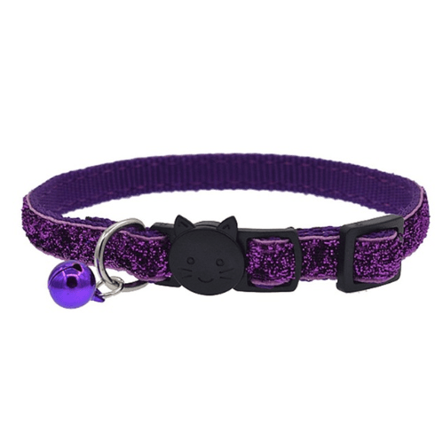 Cat Collar Glitter Adjustable 19–32cm Breakaway Bell Sparkle Safety Buckle Kitten Adult Indoor Outdoor Glamour | Koossa
