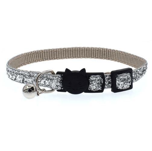 Cat Collar Glitter Adjustable 19–32cm Breakaway Bell Sparkle Safety Buckle Kitten Adult Indoor Outdoor Glamour | Koossa