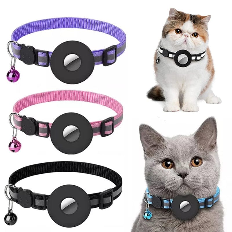 Pet AirTag Collar Nylon Ripstop Adjustable 22–35cm Reflective Breakaway Waterproof Cat Dog Tracking Collar Lightweight | Koossa