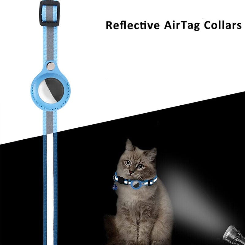 Pet AirTag Collar Nylon Ripstop Adjustable 22–35cm Reflective Breakaway Waterproof Cat Dog Tracking Collar Lightweight | Koossa