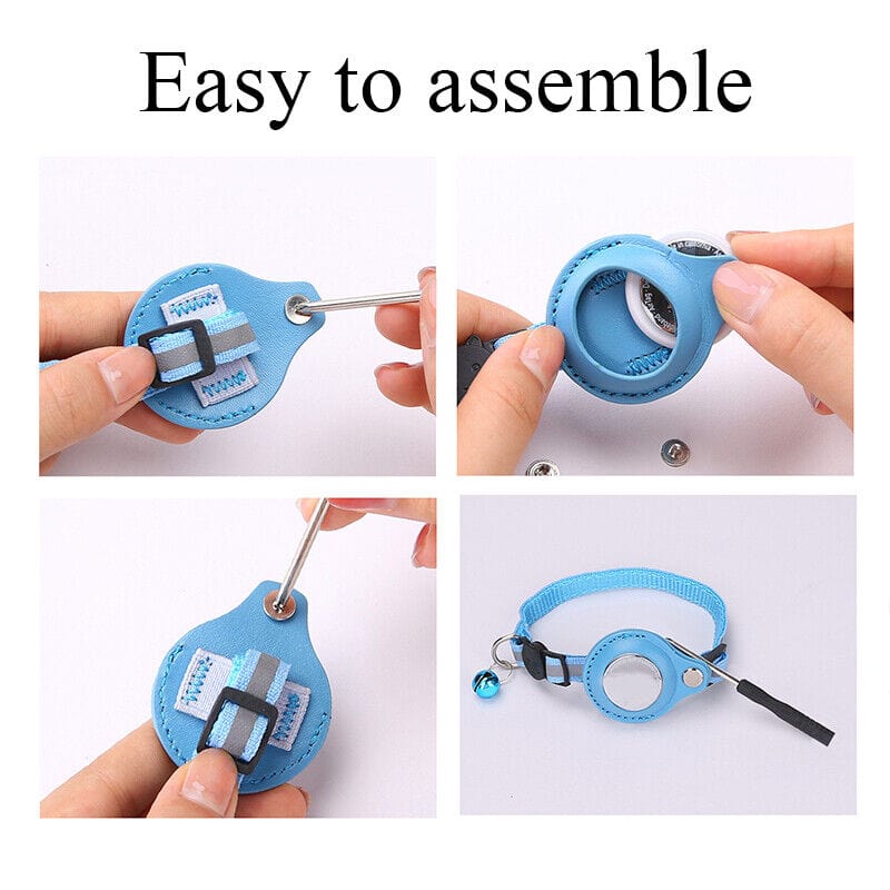 Pet AirTag Collar Nylon Ripstop Adjustable 22–35cm Reflective Breakaway Waterproof Cat Dog Tracking Collar Lightweight | Koossa