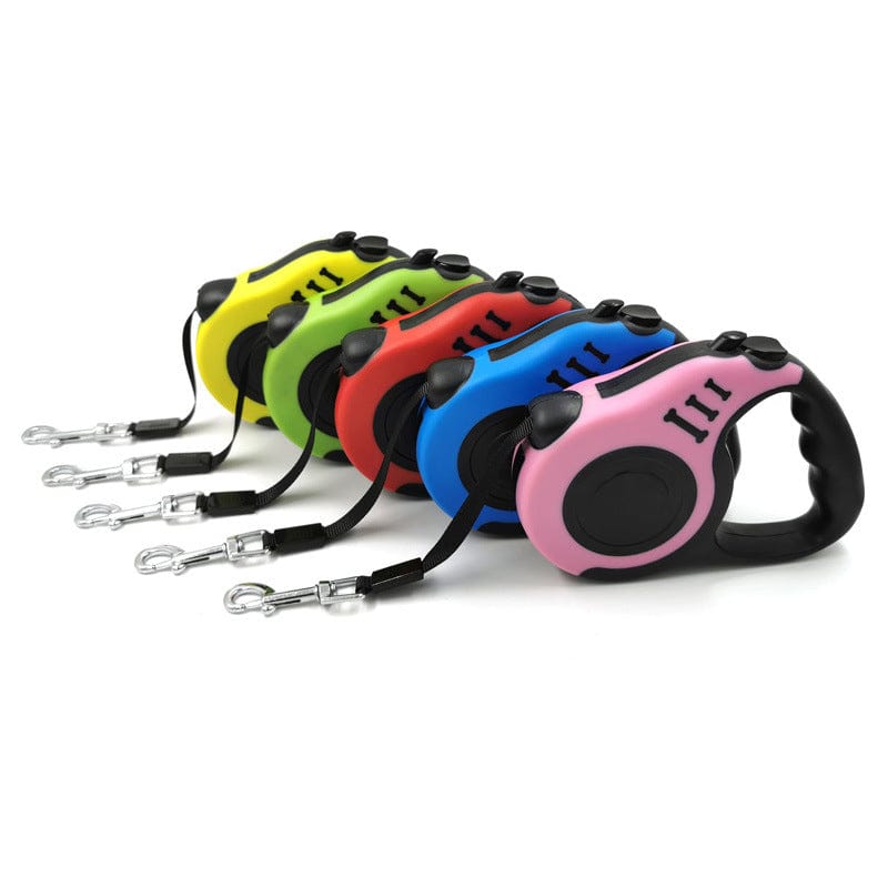 Retractable Dog Leash Nylon 3m ABS Auto-Lock 360° Swivel Tangle-Free Pause Release Button Walking Jogging Lead | Koossa