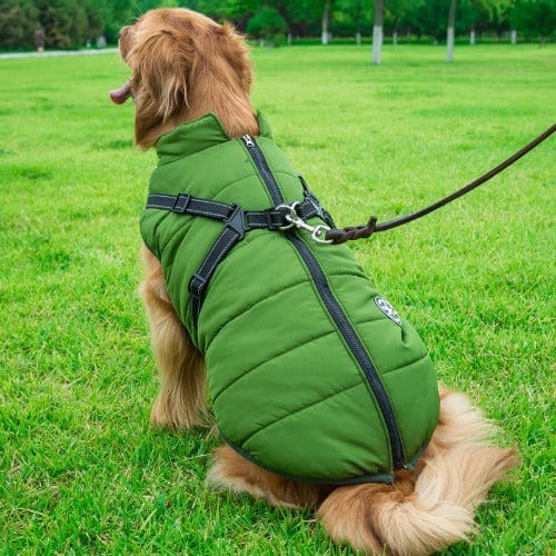 Dog Jacket Waterproof Insulated Built-In Harness Padded Winter Coat Reflective Large Medium Small Dog Windproof Outdoor Vest | Koossa