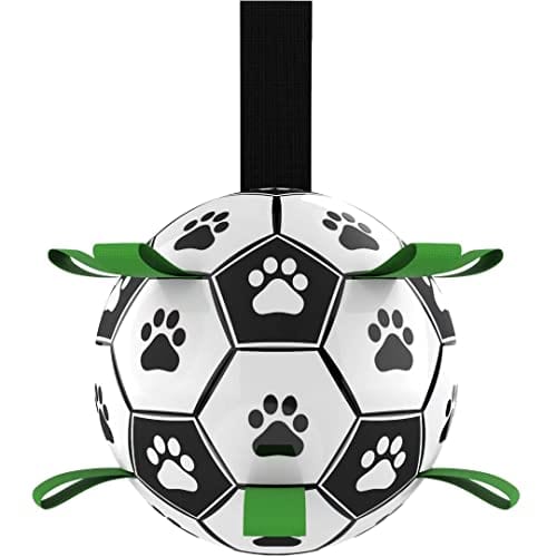 Dog Football Floating Nylon Grab Tabs Inflatable Paw Print Pool Beach Lake Fetch Toy Interactive Outdoor Dog Ball | Koossa