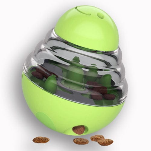 Dog Treat Dispensing Puzzle Toy Wobble Ball Slow Feeder Interactive IQ Toy Small Medium Large Dogs Cats Anti-Gulp 19cm Green Yellow Blue Pink | Koossa