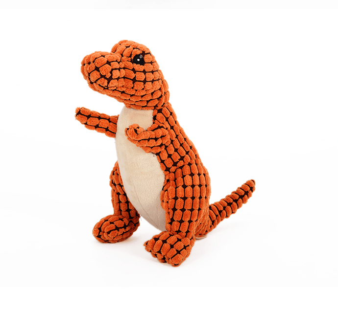 Dog Squeaky Dinosaur Toy Corduroy Plush Non-Toxic Chew Fetch Indoor Dino Dog Toy Small Medium Large Multiple Colours | Koossa