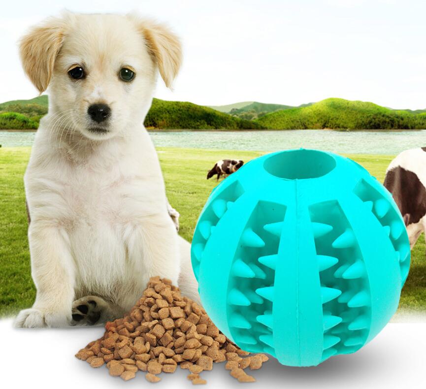 Dog Treat Dispensing Ball Rubber 7cm Non-Toxic Slow Feeder Interactive Puzzle Toy Mental Stimulation Teeth Cleaning | Koossa