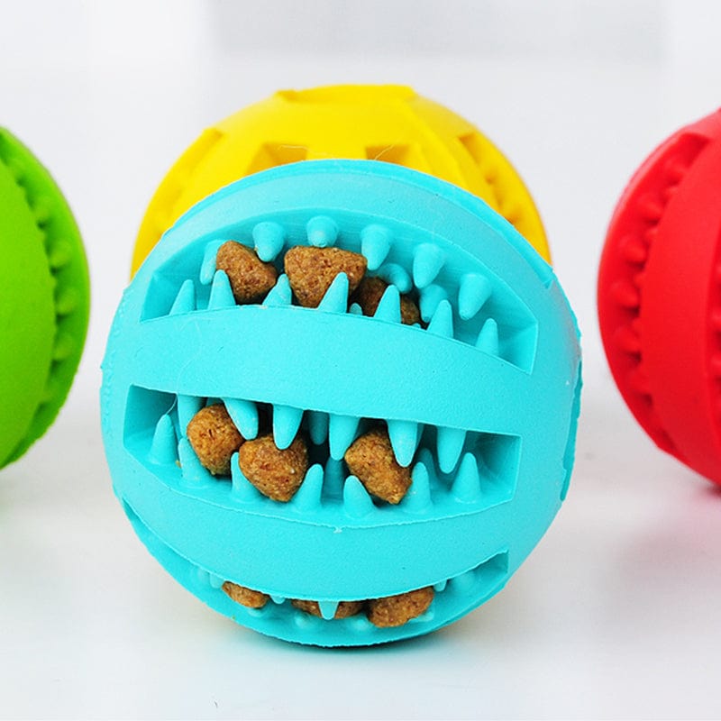 Dog Treat Dispensing Ball Rubber 7cm Non-Toxic Slow Feeder Interactive Puzzle Toy Mental Stimulation Teeth Cleaning | Koossa