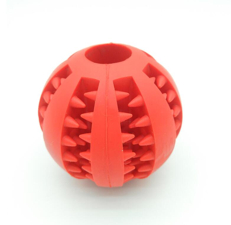 Dog Treat Dispensing Ball Rubber 7cm Non-Toxic Slow Feeder Interactive Puzzle Toy Mental Stimulation Teeth Cleaning | Koossa