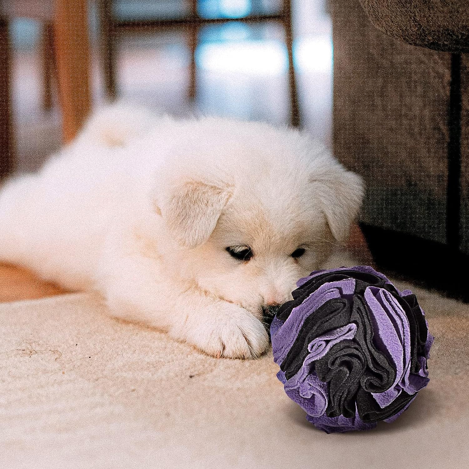 Dog Snuffle Ball Interactive Puzzle Toy 15cm Treat Hide Nose Work Mental Stimulation Washable Anxiety Relief | Koossa
