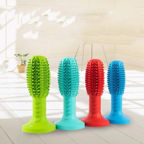 Dog Dental Chew Toy Natural Rubber Toothbrush Suction Cup Molar Cleaner Interactive Dog Teeth Cleaning Toy Small Medium Large Green Blue Red | Koossa