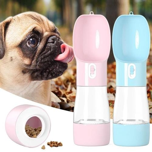 Dog Water Bottle Portable 2-in-1 Snack Dispenser Leak-Proof BPA-Free Travel Dog Water Bottle Foldable Bowl Walking Hiking Outdoor | Koossa