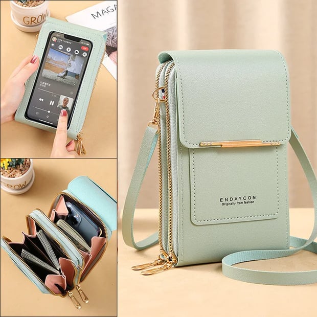 Women's Crossbody Bag with Phone Compartment Anti-Theft Security Zippered Small Purse PU Leather Shoulder Handbag Wallet Organizer for | Lonoma