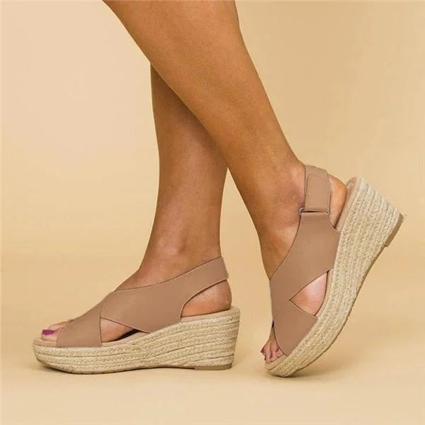 Women's Wedge Espadrilles — Comfortable Summer Sandals with Elastic Straps for All-Day Wear | Koossa