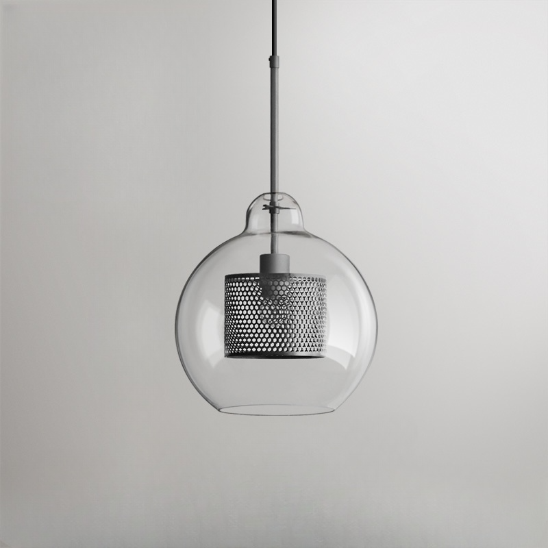 Glass Globe Pendant Light Gold or Silver Finish with LED Bulb for Kitchen Island Dining Room Bedroom Entryway Modern Hanging Ceiling Fixture | Lonoma