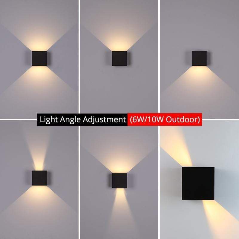 LED Outdoor Wall Sconce Metal Square Adjustable Light Fixture Waterproof IP65 for Patio Garden Porch Entryway Corridor Exterior | Lonoma