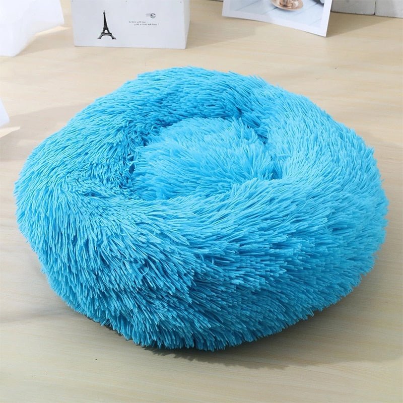 Calming Dog Bed Cat Bed Anti Anxiety Donut Round Plush Raised Rim Washable Soft Faux Fur XS S M L XL XXL 17 Colours Orthopaedic Support | Koossa