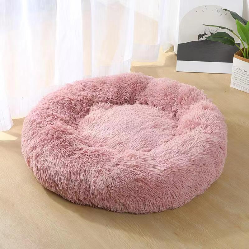 Calming Dog Bed Cat Bed Anti Anxiety Donut Round Plush Raised Rim Washable Soft Faux Fur XS S M L XL XXL 17 Colours Orthopaedic Support | Koossa