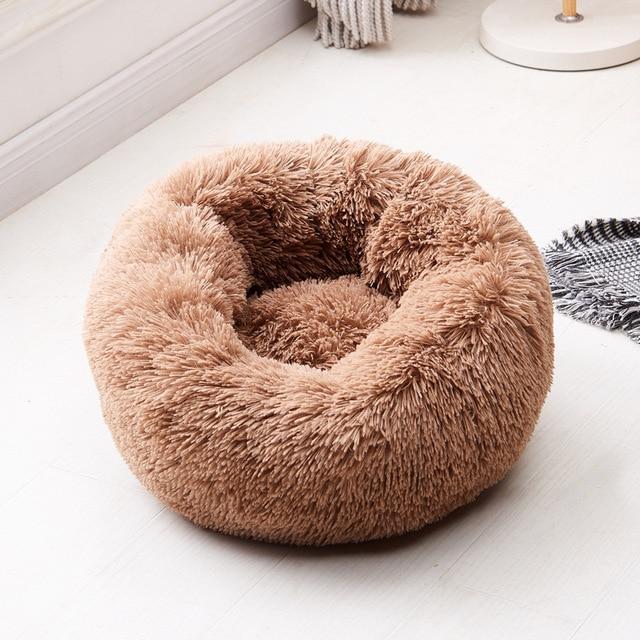 Calming Dog Bed Cat Bed Anti Anxiety Donut Round Plush Raised Rim Washable Soft Faux Fur XS S M L XL XXL 17 Colours Orthopaedic Support | Koossa