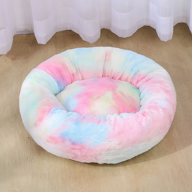 Calming Dog Bed Cat Bed Anti Anxiety Donut Round Plush Raised Rim Washable Soft Faux Fur XS S M L XL XXL 17 Colours Orthopaedic Support | Koossa