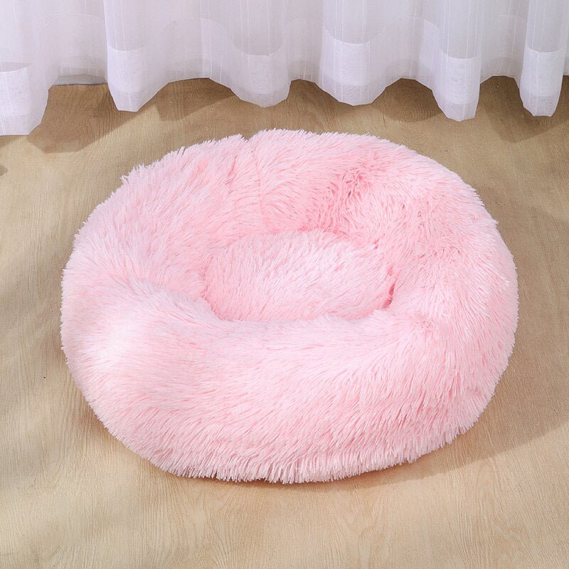Calming Dog Bed Cat Bed Anti Anxiety Donut Round Plush Raised Rim Washable Soft Faux Fur XS S M L XL XXL 17 Colours Orthopaedic Support | Koossa