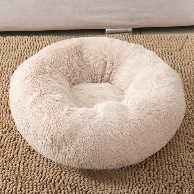 Calming Dog Bed Cat Bed Anti Anxiety Donut Round Plush Raised Rim Washable Soft Faux Fur XS S M L XL XXL 17 Colours Orthopaedic Support | Koossa