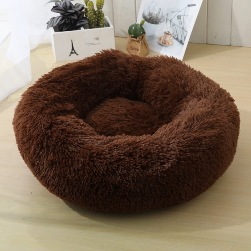 Calming Dog Bed Cat Bed Anti Anxiety Donut Round Plush Raised Rim Washable Soft Faux Fur XS S M L XL XXL 17 Colours Orthopaedic Support | Koossa
