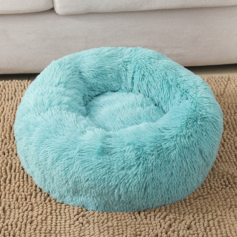 Calming Dog Bed Cat Bed Anti Anxiety Donut Round Plush Raised Rim Washable Soft Faux Fur XS S M L XL XXL 17 Colours Orthopaedic Support | Koossa
