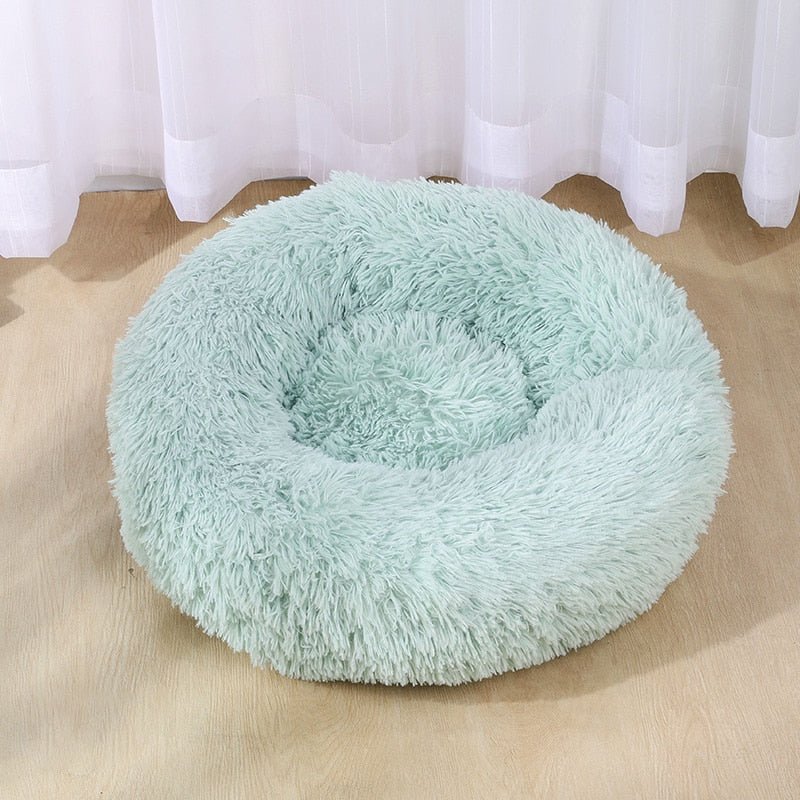 Calming Dog Bed Cat Bed Anti Anxiety Donut Round Plush Raised Rim Washable Soft Faux Fur XS S M L XL XXL 17 Colours Orthopaedic Support | Koossa