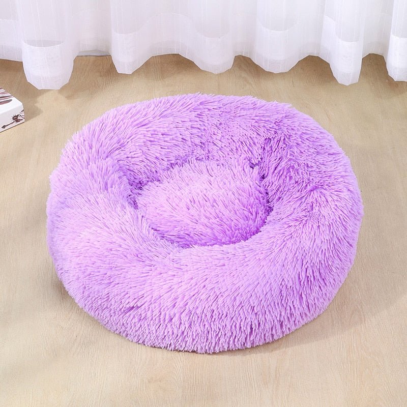Calming Dog Bed Cat Bed Anti Anxiety Donut Round Plush Raised Rim Washable Soft Faux Fur XS S M L XL XXL 17 Colours Orthopaedic Support | Koossa