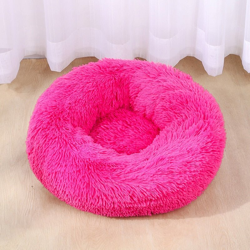 Calming Dog Bed Cat Bed Anti Anxiety Donut Round Plush Raised Rim Washable Soft Faux Fur XS S M L XL XXL 17 Colours Orthopaedic Support | Koossa