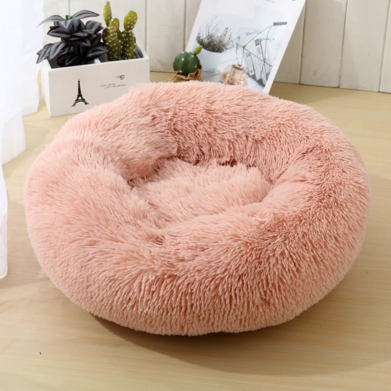 Calming Dog Bed Cat Bed Anti Anxiety Donut Round Plush Raised Rim Washable Soft Faux Fur XS S M L XL XXL 17 Colours Orthopaedic Support | Koossa